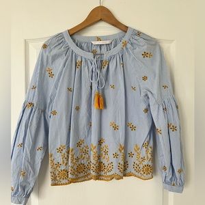 Zara embroidered blouse